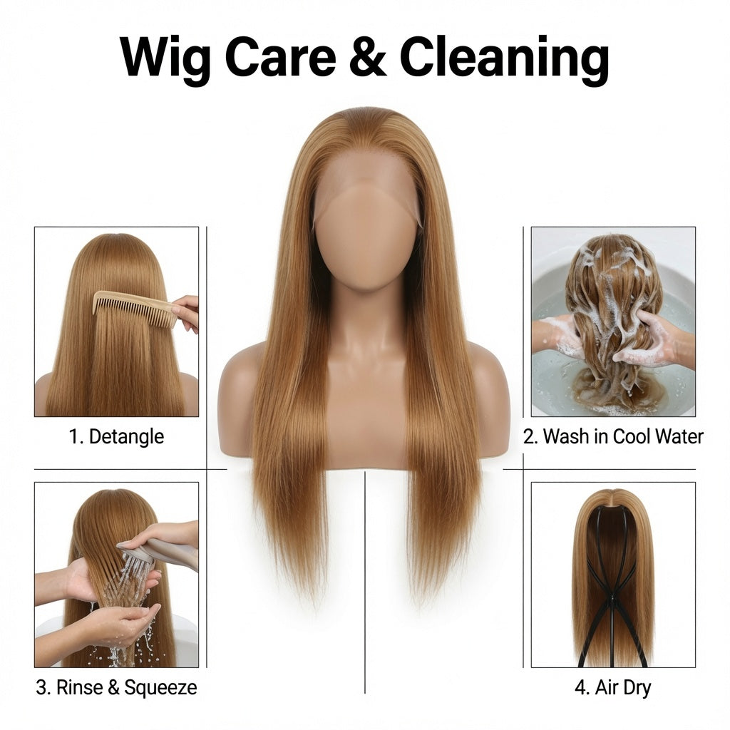 Long Honey Blonde Straight Lace Front Wig – 22 Inch Synthetic Fiber, Pre-Plucked Hairline, Glueless Cap