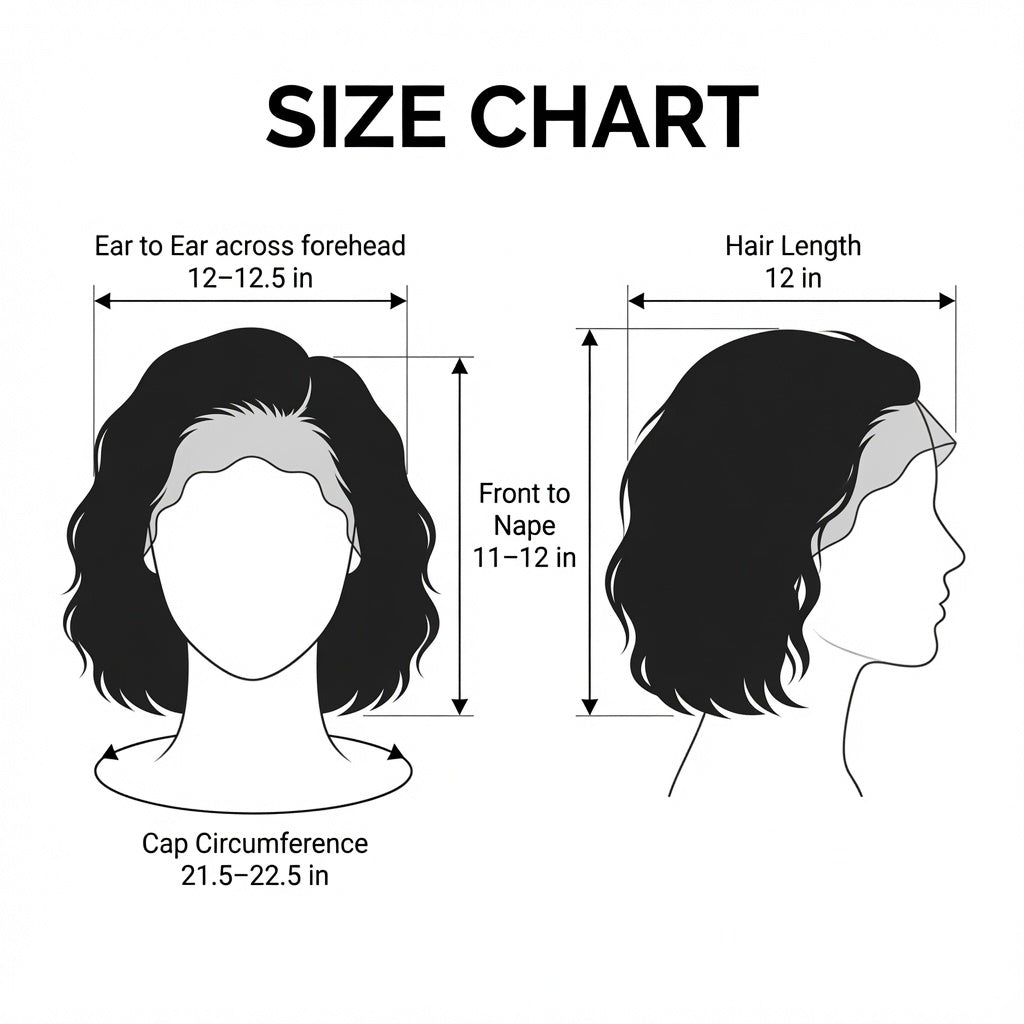 Short Black Wavy Bob Lace Front Wig – Synthetic Fiber, Pre-Plucked Hairline, Glueless Cap