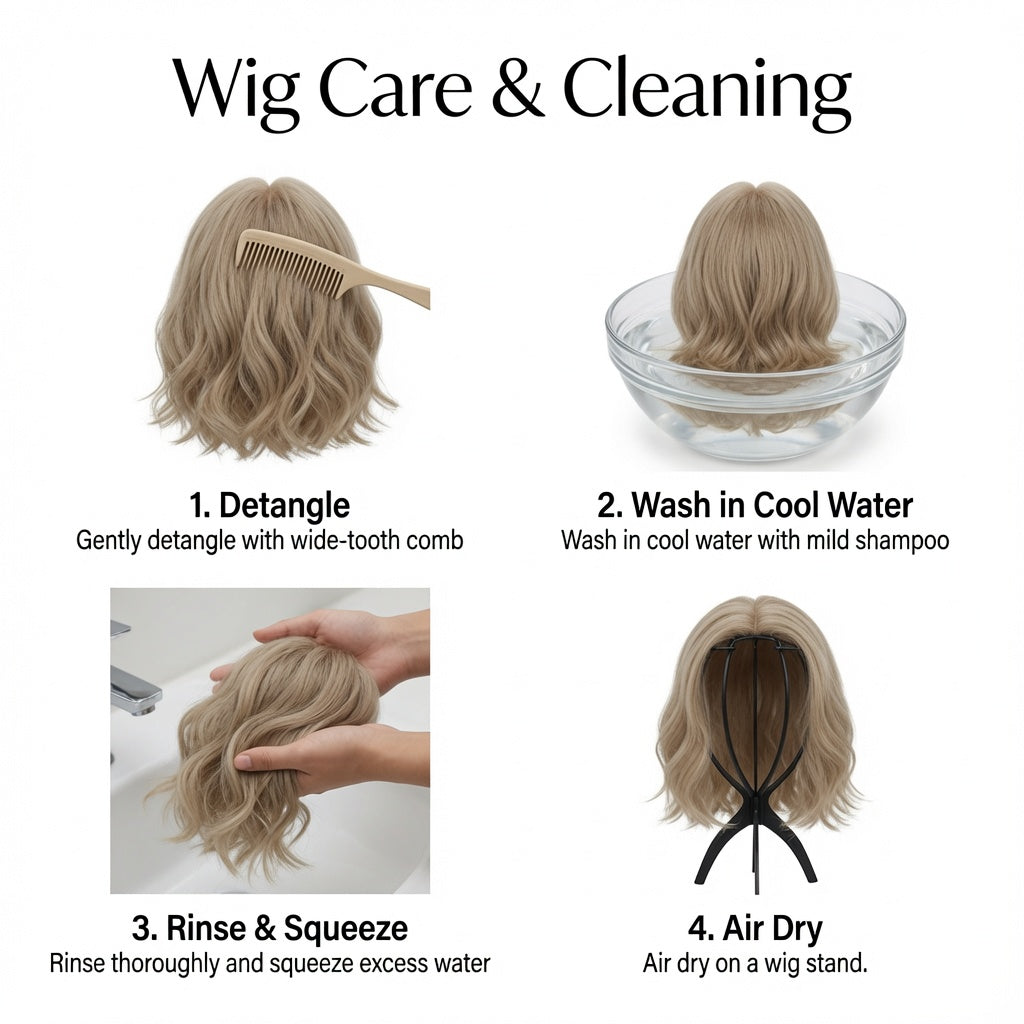 Short Ash Blonde Wavy Bob Lace Front Wig – Human Hair, Pre-Plucked Hairline, Glueless Cap