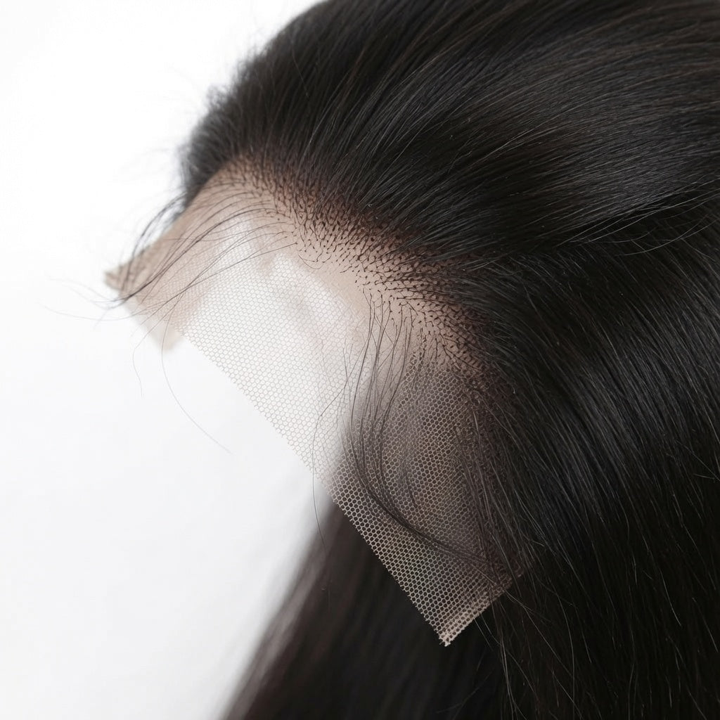 Long Straight Black Lace Front Wig – 22 Inch Synthetic Fiber, Glueless Cap, Natural Hairline