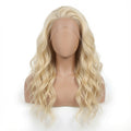 Long Platinum Blonde Wavy Lace Front Wig – 22 Inch Synthetic Fiber, Pre-Plucked Hairline, Glueless Cap